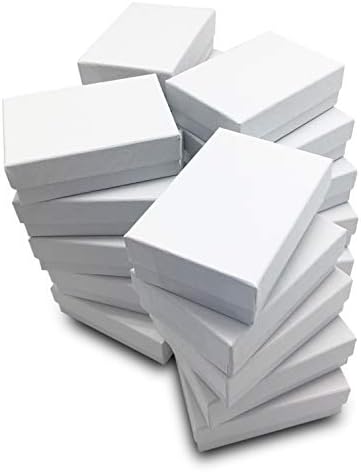 אתלהציגחבר ' ה 25-חבילה 53 כותנה מלא קרטון נייר תכשיטי קופסא מתנת מקרה-מערבולת לבן