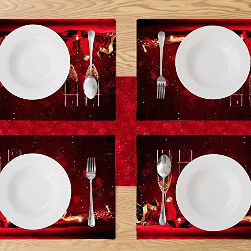 חג האהבה עלה לב שולחן רץ אדום 72 סנטימטרים ארוך אוכל שולחן קישוט למטבח חג מסיבת חתונה מקורה חיצוני
