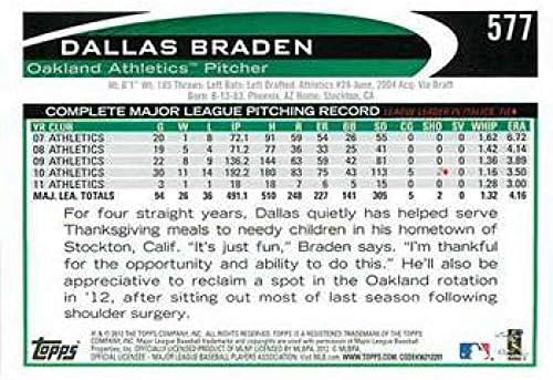 2012 Topps Gold Sparkle 577 דאלאס בראדן אוקלנד אתלטיקה MLB כרטיס בייסבול NM-MT