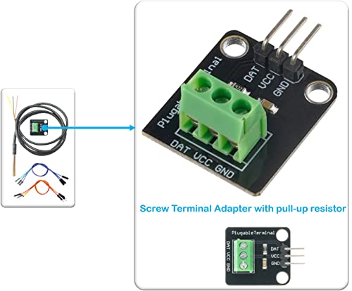 חיישן טמפרטורה DS18B20 DIYABLE עבור Arduino, ESP32, ESP8266, Raspberry Pi, בדיקת נירוסטה אטומה למים,