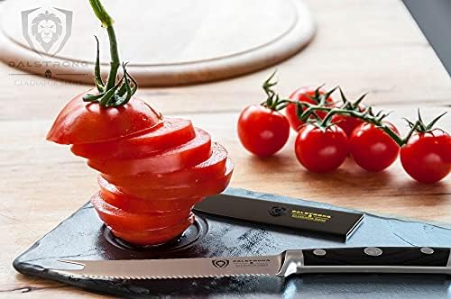סכין חיתוך עגבניות דלטרונג - סדרת גלדיאטור עלית - 5 - כלי עזר משונו - פלדת פחמן גבוהה גרמנית - ידית שחורה