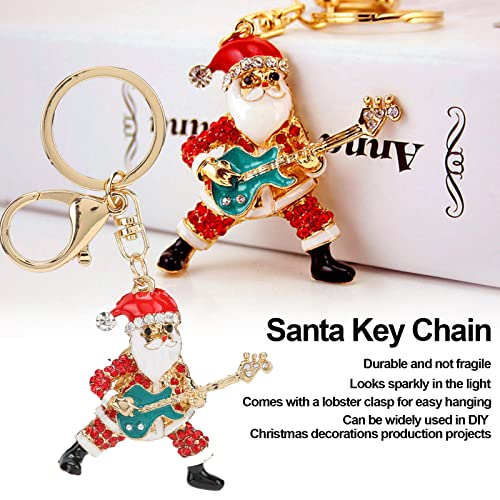 חג המולד DIY Diamond Key Chain, ריינסטון פסיפס ייצור טבעת מפתח, ציור יהלום 5D תליון ריינסטון למתנה לחג המולד,
