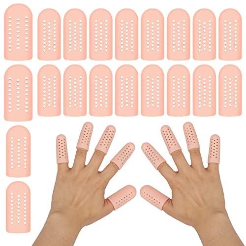 מגני אצבעות ג'ל של AIEX 20 יחידות, מיטות אצבעות סיליקון כיסוי שרוולי אצבעות נושמים רכים מכסים