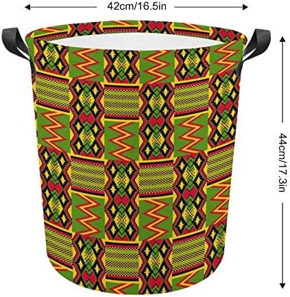 אפריקאי אנקרה סגנון עגול כביסת מתקפל עמיד למים בגדים מלוכלכים סלי עם ידיות כביסה סל אחסון תיק