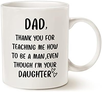 מאואג יום האב ספל קפה מבתו, אבא תודה על שלימדת אותי איך להיות גבר למרות שאני הבת שלך, מתנות יום הולדת