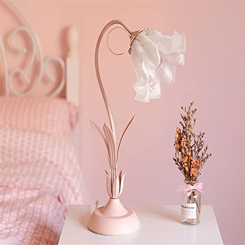 Ylyajy סגנון רומנטי מנורה מנורה ליד מיטה חדר שינה לבנה לב יצירתי רשת אדומה שולחן כתיבת נסיכה