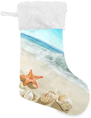 גרבי חג המולד של Alaza Summer Beach Seashells קלאסית קלאסית קישוטי גרב גדולים לעיצוב המסיבה של