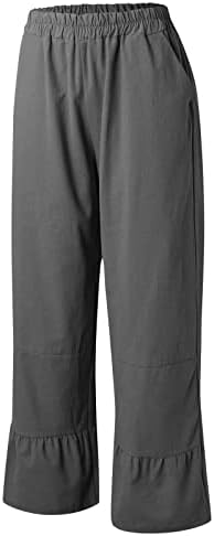 מיאשוי בתוספת גודל מכנסי טרנינג נשים כותנה ארוך מכנסיים גבוהה מותן כושר רופף מזדמן מכנסיים עם כיסים חמוד