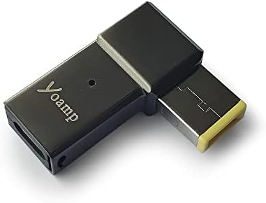 USB C ל- Slim Tip מתאם לאספקת חשמל של Lenovo 100W PD, נקבה USB C עד זווית ימנית מרובעת קצה צהוב