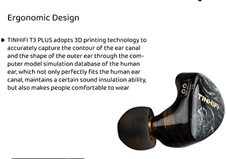 Keephifi tinhifi T3 פלוס אוזניות, נהג דינמי של 10 ממ LCP בצג אוזניים לצד צליל ברור, עם אוזניות כבלים