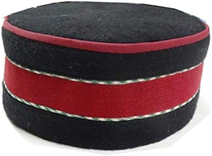 הימאצ ' לי פטי טופי צמר / כובע לגברים ונשים שחור עם רצועה אדומה בפנים על ידי אספנות הודית
