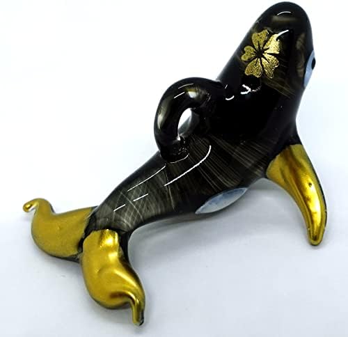 Sansukjai Orca רוצח לוויתן פסלונים מיניאטוריים בעלי חיים ביד זכוכית מפוצצת אמנות מתנה אספנית מתנה