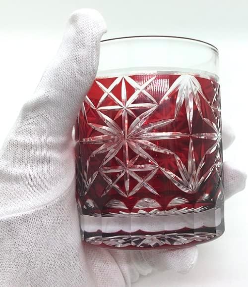 Chrysanthemum ו- Hepp Rock Glass, Kiriko Glass, Glass Glass, Wiskey Glass, Paulownia Boxed, סדנת