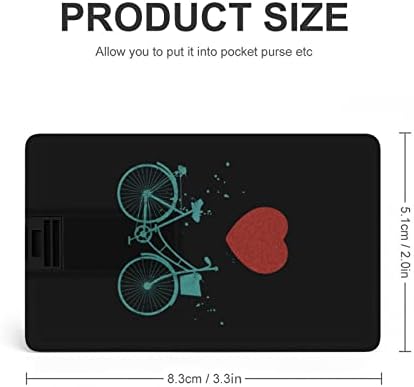 Bikes Hearts USB 2.0 מכריע פלאש מכונן זיכרון לצורת כרטיס אשראי