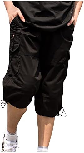 מכנסי מטען לגברים, אופנה של גברים מזדמנים של אמצע המותניים במותניים מלאים מכנסיים קצרים חיצוניים