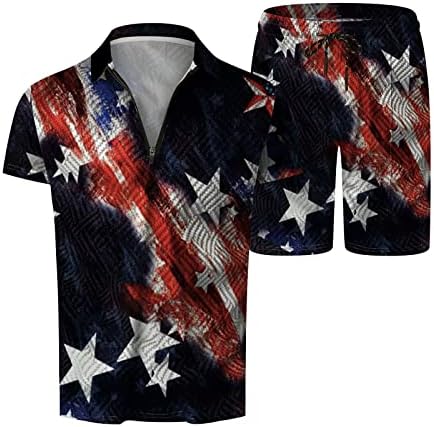 חולצות גדולות וגבוהות לקיץ לגברים יום העצמאות של גברים אביב ואופנת קיץ חליפת ילד פנאי סט 5