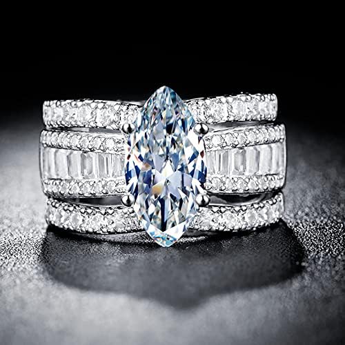 2023 תכשיטי טבעת חדשים מתנה משובצת מתנה לשלושה באחד הנשים הניתנות לניתוק יוקרה טבעת טבעת טבעות 3 חלקים טבעת