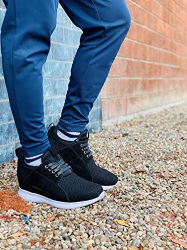 קלטו גברים של בלתי נראה גובה הגדלת מעלית מאמן נעליים-רשת שרוכים קל משקל אופנה סניקרס-3.2 סנטימטרים גבוה