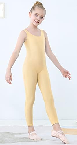 ילדים בנות ללא שרוולים טנק מחליפות שחייה חתיכה אחת נמתח ספנדקס גוף מלא בגד גוף בגד גוף ריקוד תלבושות