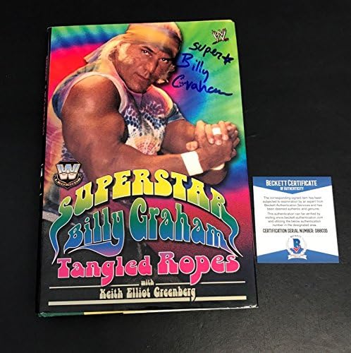 כוכב העל בילי גרהאם חתום אוטומטי WWE ספר סבוך חבלים באס בקט COA 1 - כרטיסי היאבקות חתימה