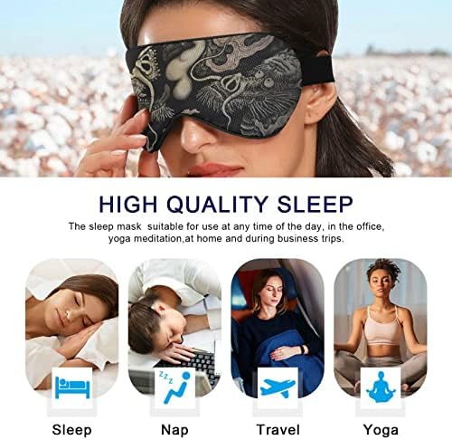 מסכת עיניים שינה שינה תאום-דרגונים-סין-יפן-פחידת לילה מסכת שינה נוחה שינה עין שינה כיסוי