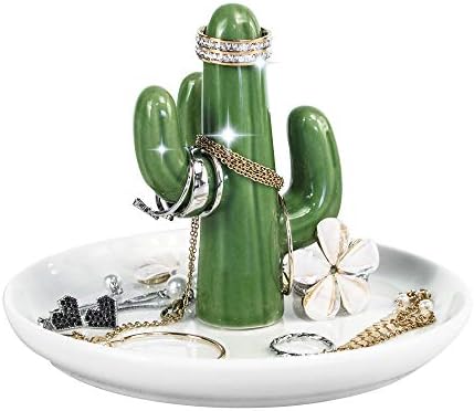 אוסופולה קקטוס טבעת מחזיק עבור תכשיטים-קרמיקה תכשיטי מגש טבעות / צמידים/עגילים / תכשיט ארגונית