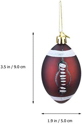 6 יחידות חג המולד כדור קישוטי רוגבי חג המולד עץ קישוטי חגיגי תכשיט כדור ספורט נושא דקורטיבי