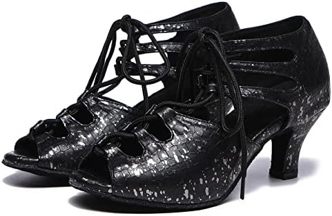 Ruybozry נשים פתוחות בוהן קרסול מגפי ריקוד לטיניים סלסה Ballrooom הופע נעליים למסיבה נעלי ריקוד, YCL531