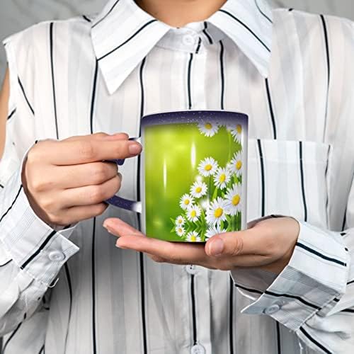 פרחי פרחים פרחים של Moliae חינניות מודפסות ספלים מודפסים חום רגיש לספל קפה קרמי, כוס תה חלב, מתנת