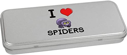 Azeeda 80 ממ 'אני אוהב עכבישים' מתכת 'פח/קופסת אחסון