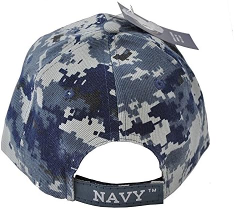 כחול כהה דיגיטלי הסוואה לוגו עם צל צבאי בייסבול סגנון כובע כובע