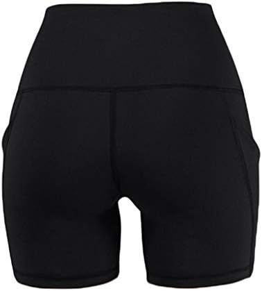 Vesniba תחתונים גבוהים תחתונים מכנסיים קצרים יוגה לנשים המריצות מכנסיים קצרים בכיס מכנסי יוגה מוצקים