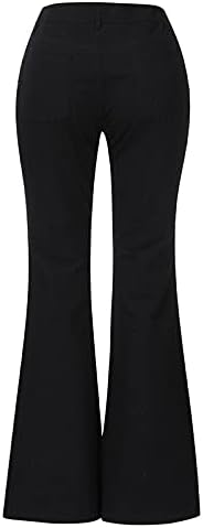 ג'ינס לנשים ג'ינס מותניים גבוהות לנשים טייץ 'טייץ' הרמת מכנס מכנסיים כפתור התלקחות מכנסיים עלייה גבוהה