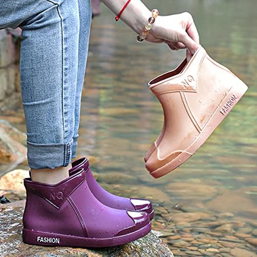 מגפי COG גבירותיי מגפי גשם קצרים נעלי גינה אטומות למים נעליים ללא החלקה נשים מדרס נוחות אופנה קלה קרסול