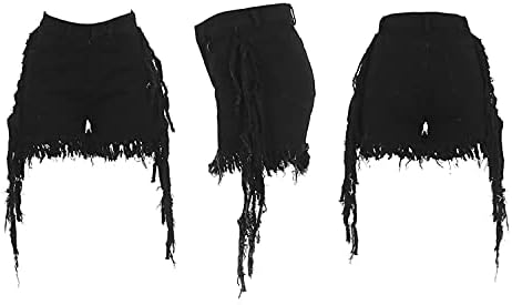 נשים של בלוי גלם מכפלת ז 'אן מכנסיים שטף במצוקה חמה צפצף ג' ינס סקסי קרע ציצית קצר ג ' ינס מכנסיים בתוספת גודל