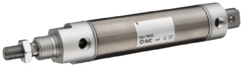 SMC NCMC106-0300 צילינדר אוויר נירוסטה, גוף עגול, משחק כפול, הרכבה של ציר אחורי, לא מתג מוכן, ללא