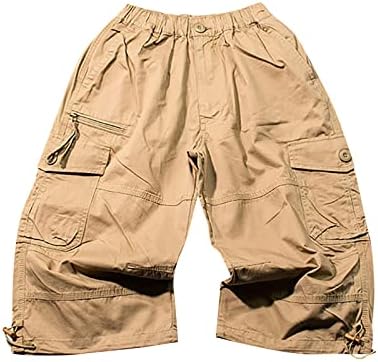 מכנסי מטען לגברים, אופנה של גברים מזדמנים של אמצע המותניים המותניים בכיסי מכנסיים קצרים חיצוניים