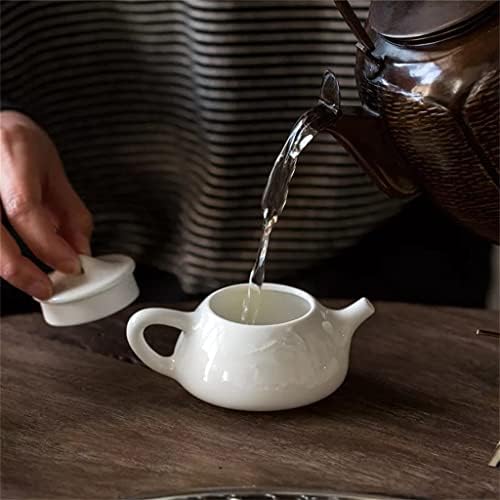 130 מל עבה של חרסינה לבנה אבן דלעת דלעת קומקום תה בעבודת יד קונג פו קומקום אביזרים
