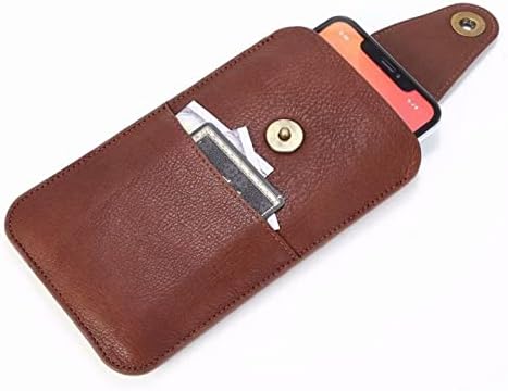 עבור נוקיה 9 Leatherre View Case, תיק טלפון עור ללבוש חגורת מותן המותניים המותניים דק עור רך המותניים האנכיות