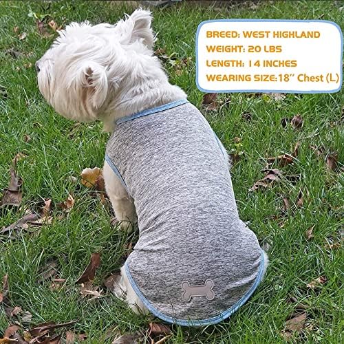 קיז 2 מארז כלב חולצות מהיר יבש רך נמתח כלב חולצות עם תווית רעיוני גופייה ללא שרוולים אפוד שמש הגנת כלב לכלבים קטנים,