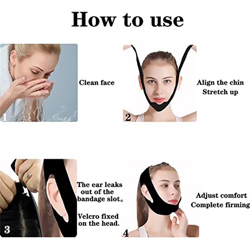 לשימוש חוזר סיליקון כפול סנטר מפחית קו הרמת רצועת סנטר פנים מסכת עבור גברים ונשים פנים וצוואר נגד קמטים
