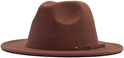 כובע וינטג 'פדורה פנמה כובע צמר כושר צמר כושר קלאסי חגורה רחבה אבזם אבזם כובעי בייסבול תקליפים כובעי