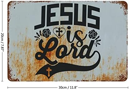 Godblessign ישוע הוא לורד קיר אמנות שלטי תנך פסוק מתכת לוחית נוצרית ציטוטים דתיים ישוע שלט מתכת