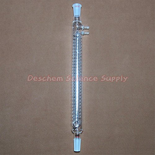 Deschem 500 ממ, 24/40, מעבה ריפלוקס ספירלי של זכוכית, מעבה סליל, כלי זכוכית מעבדה