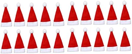 וינומו ילדים סנטה כובע 48 יחידות חג המולד מיני סנטה כובעי כלי שולחן אחסון שקיות כוס בקבוקי כיסוי לחג מסעדת