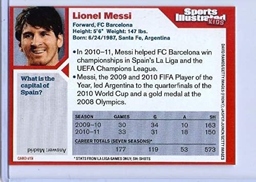 Sports Illustrated Lionel Messi 2011 כרטיס כדורגל 51 W/H המטען העליון!
