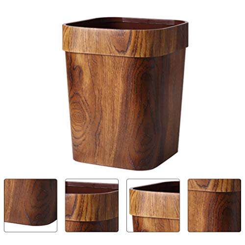 אשפה סל מכולות יכול עץ עץ כיכר פסולת סל עם דקורטיבי מתכת סוגריים אשפה יכול עבור חדר שינה סלון חדר אמבטיה