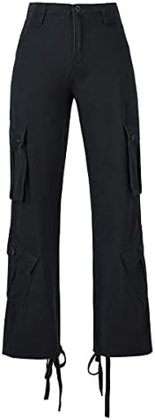 מכנסי מטען נשים עם כיסים קמפינג צבאי מזדמן טיול רגלי ישר קרב טקטי עבודה מכנסיים ארוכים מכנסיים