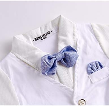 HMD Baby Boy Gentleman חולצה לבנה חולצה מותנית Bowtie טוקסידו טוקסידו סרבל כללי