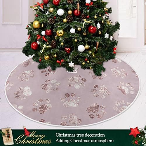Baxiej עץ חג המולד גדול חצאיות מחצלת רוז דפוס כפה זהב, חצאית עץ עץ חג המולד של חג המולד של חג המולד 47.2 אינץ